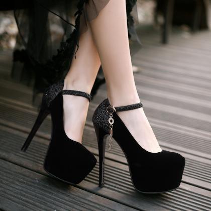 Ankle Straps Glitter Party High Heels Shoes In..
