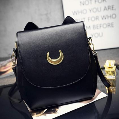 Adorable Moon Bag in Black and Whit..