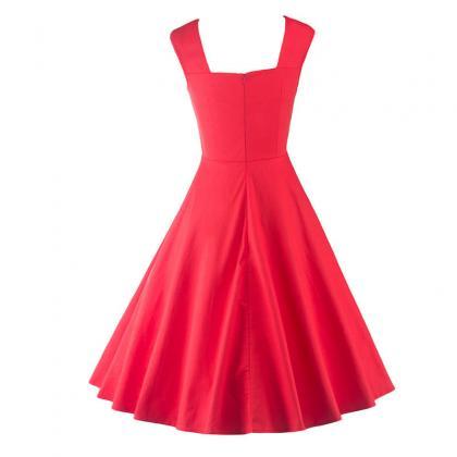 Summer Retro Vintage Red Party Dress