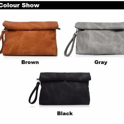 Stylish Ladies Clutch Bag In Grey Black And Brown
