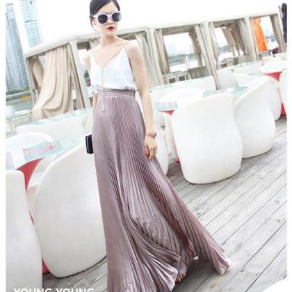 Gorgeous Flare Pleated Long Skirts