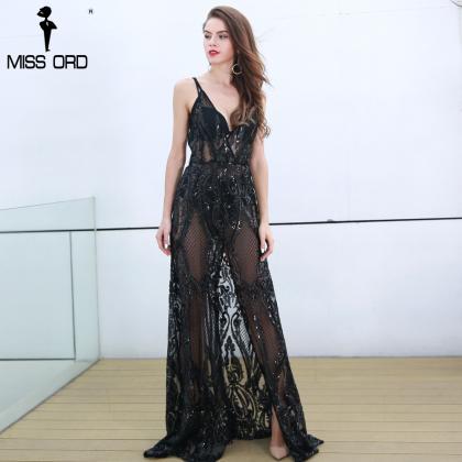 Sequined Sexy Black Backless Long Party Dress on Luulla