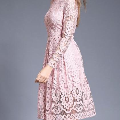 Elegant Long Sleeve Lace Dress