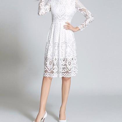 Elegant Long Sleeve Lace Dress