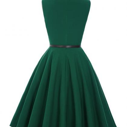 Green Sleeveless Vintage Style Party Dress
