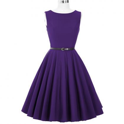 Sleeveless Purple Vintage Style Par..