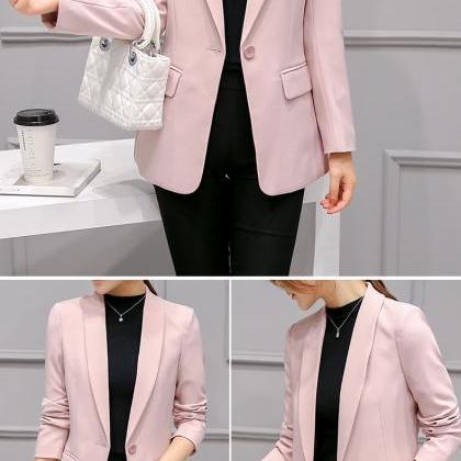 Chic Pink Blazer Coat