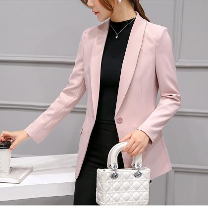 Chic Pink Blazer Coat