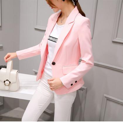 Classy Pink Winter Coat Blazer