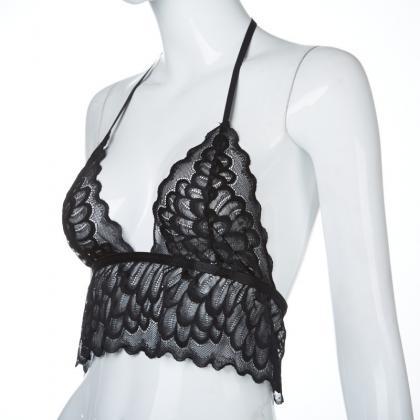 Sexy Lace Crop Top Bralette In Black And White