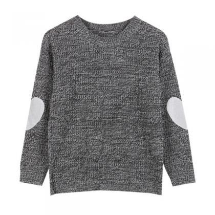 Autumn And Winter Knitted Heart Sleeves Grey..