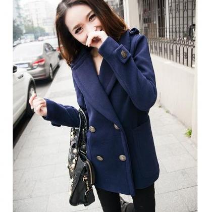 Turn Down Collar Double Breasted Winter Coat