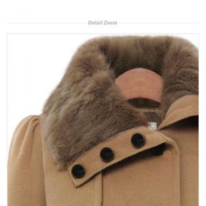 Faux Fur Collar Stylish Women's..