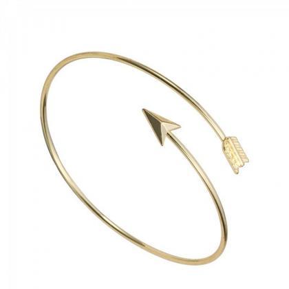 Arrow Bangle Bracelet In Silver And Gold