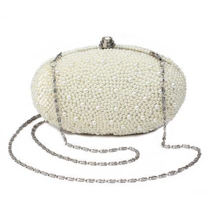 Beautiful Pearl Beaded Clutch Bag