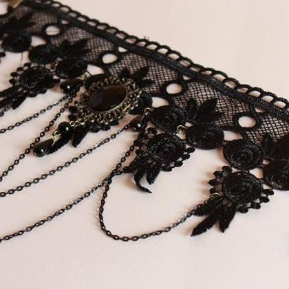 Victorian Gothic Lace Choker Necklace