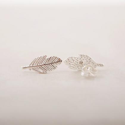 Leaf Stud Earrings In Gold, Silver Or Rose Gold,..