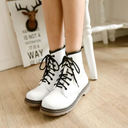 Chic Lace Up Ankle Boots
