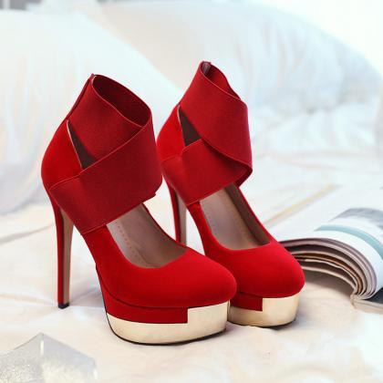 Sexy Red and Black Platform High He..