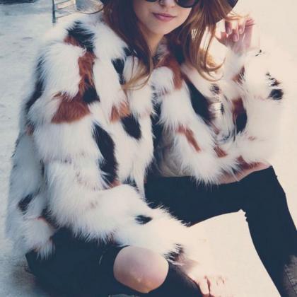 Autumn Winter Women Faux Fur Coat