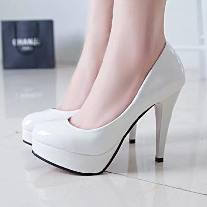 Stylish Patent Leather High Heels Fashion Shoes In..