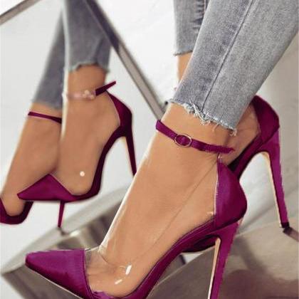Sexy Pointed Toe Ankle Strap High h..