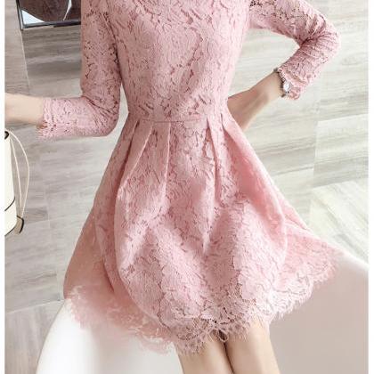 Elegant Long Sleeve Lace Party Dress