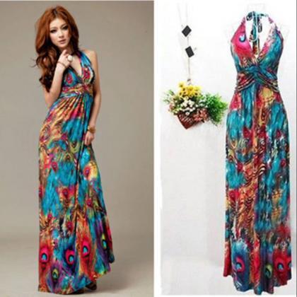 Boho Women Summer Printed Maxi Dress