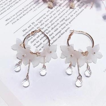 White Crystal Statement Earrings
