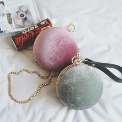 Chic Round Shaped Evening Bag Shoul..