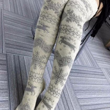 Women's Thigh High Long Cotton Sock..