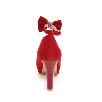 Red and Black Bow Strap Party High ..