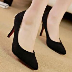 Black Studded High Heel Shoes