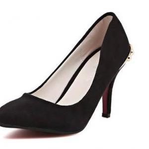 Black Studded High Heel Shoes