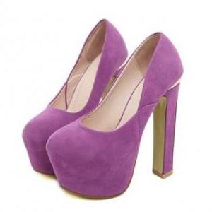 Purple Princess Style High Heel Pumps