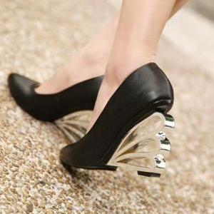 Black Platform High Heels Shoes