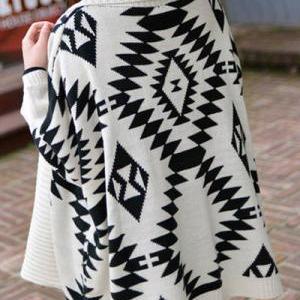  Cute Aztec Print Wool Sweater 