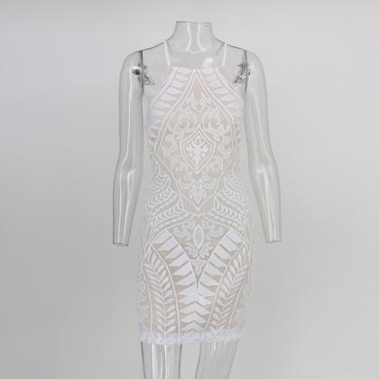 Hollow Out Lace Bodycon Party Dress