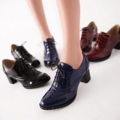 Chic High Heels Oxford Shoes In 3 Colors