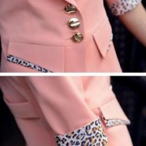 Cute Leopard Print Slim Fit Blazer