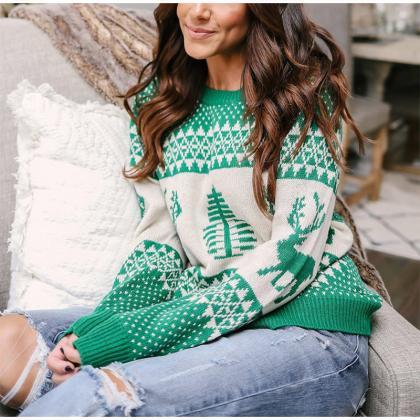 Women Knitted Warm Christmas Sweater