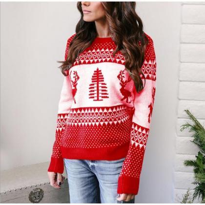 Women Knitted Warm Christmas Sweater