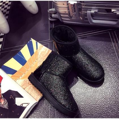 Beautiful Bling Warm Winter Ankle Boots