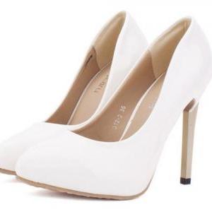 Elegant White High Heel Shoes