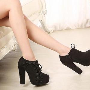 black ankle booties with chunky heel