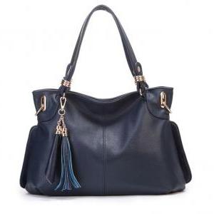 Tassel Design Blue Hand Bag