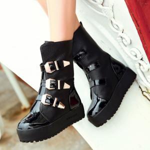Punk Rock Style Black Boots