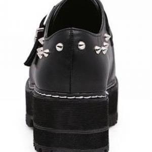 Black Rivets Platform Shoes