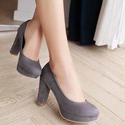 Classy Suede High Heels Party Shoes