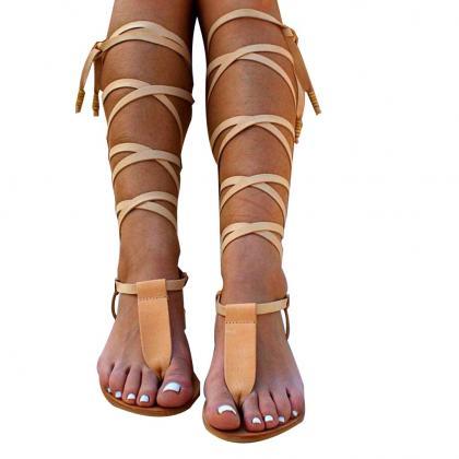 Lace Up Boho Gladiator Sandals